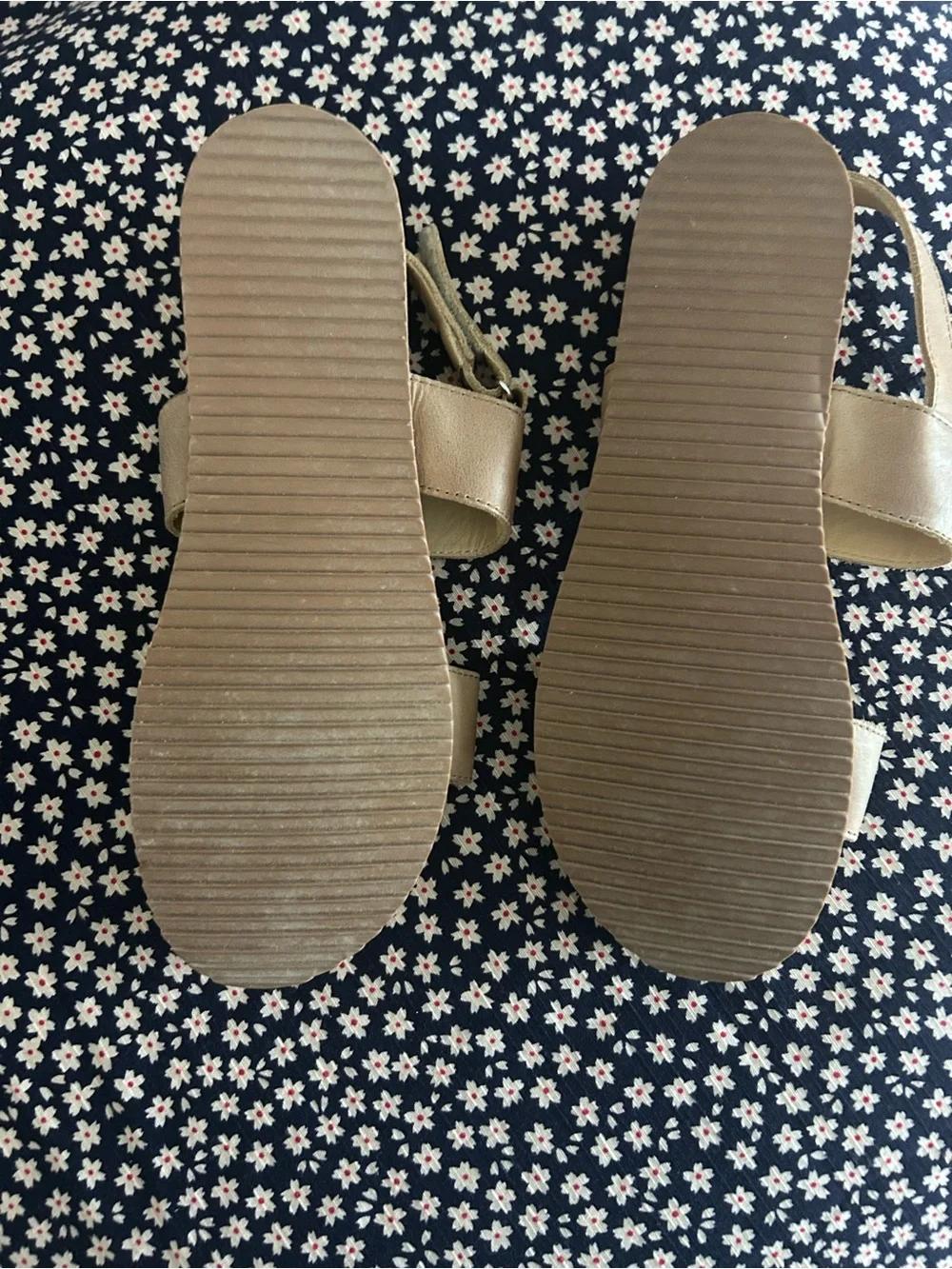 NISOLO Taupe Leather Double-Strap Slingback Sandals